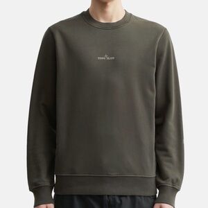 Stone Island Men's Military Green Fleece Sweater